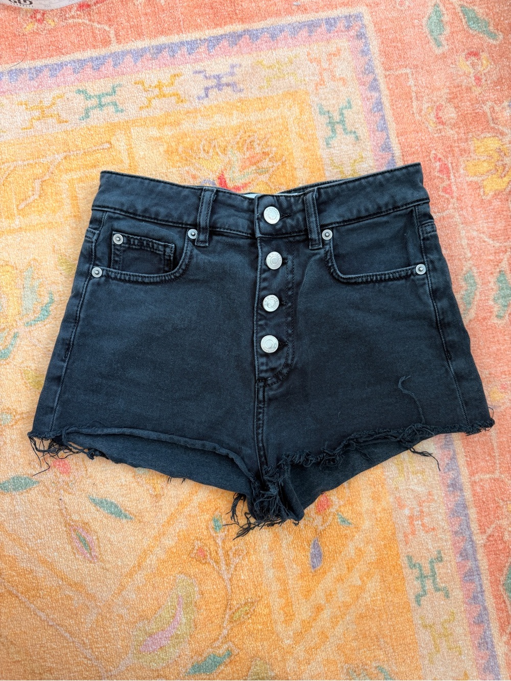 Iro Black Denim Button-Fly Women's Shorts